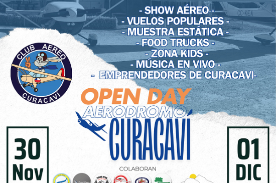 Open Day en el Aeródromo de Curacaví el próximo 30 de Noviembre y 1 de Diciembre, ¡No te lo pierdas!